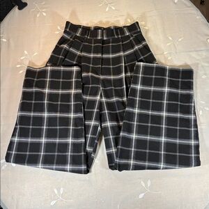 Y2K Garage Woman Small Plaid Dress Pants Wide High Waist Classic / Punk Style